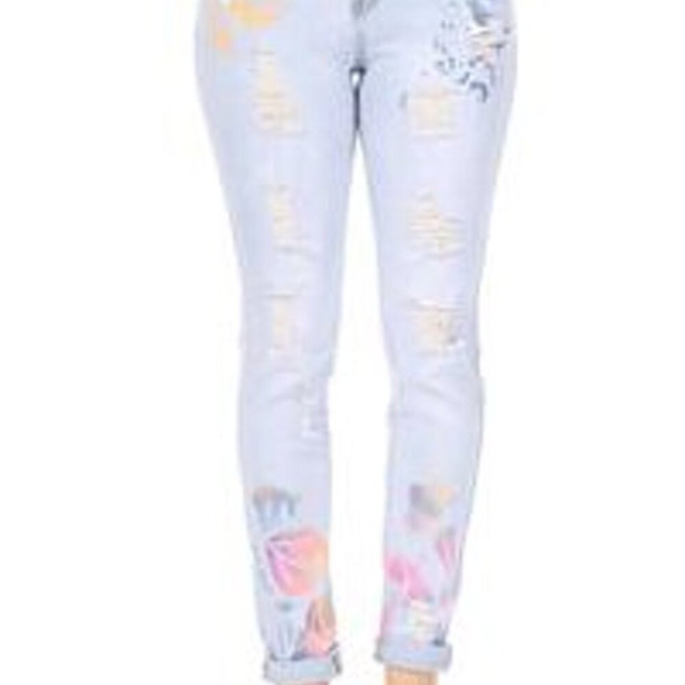 Denim Couture mid rise cuffed skinny jeans